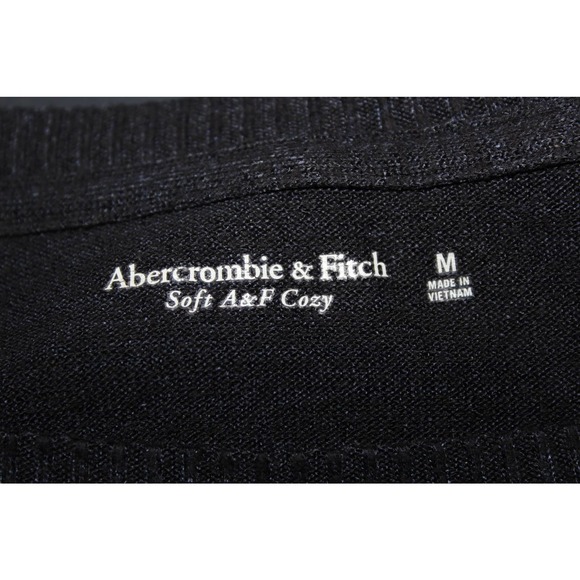 Abercrombie & Fitch Soft A&F Cozy Black Knit Long Sleeve Bodysuit Size Medium M - Picture 3 of 6
